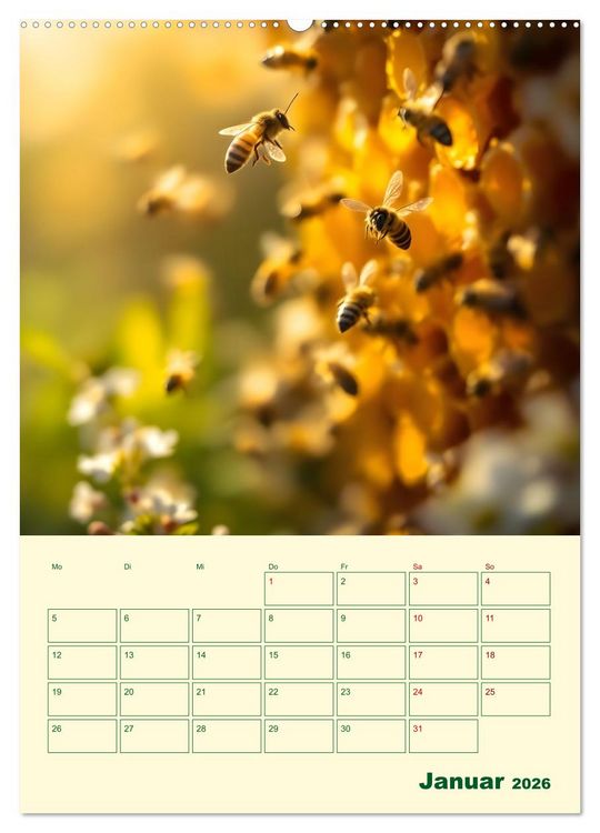 Produktbild: Bienenblick &ndash; Ein Jahr mit den Bienen (Wandkalender 2026 DIN A2 hoch), CALVENDO Monatskalender