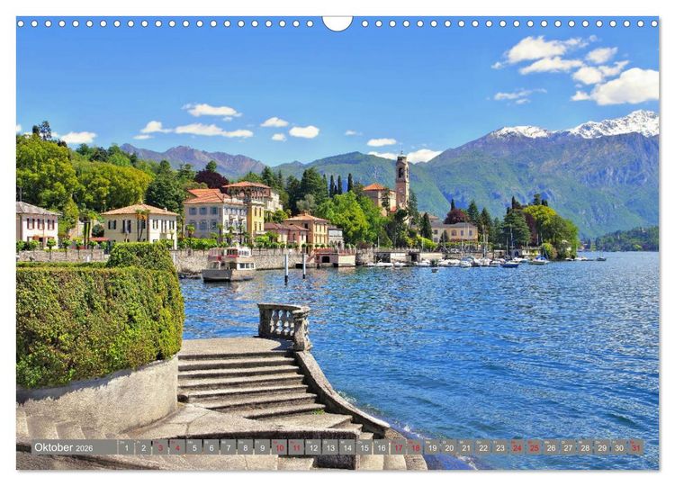 Produktbild: Comer See - Mediterraner Charme in alpiner Landschaft (Wandkalender 2026 DIN A3 quer), CALVENDO Monatskalender