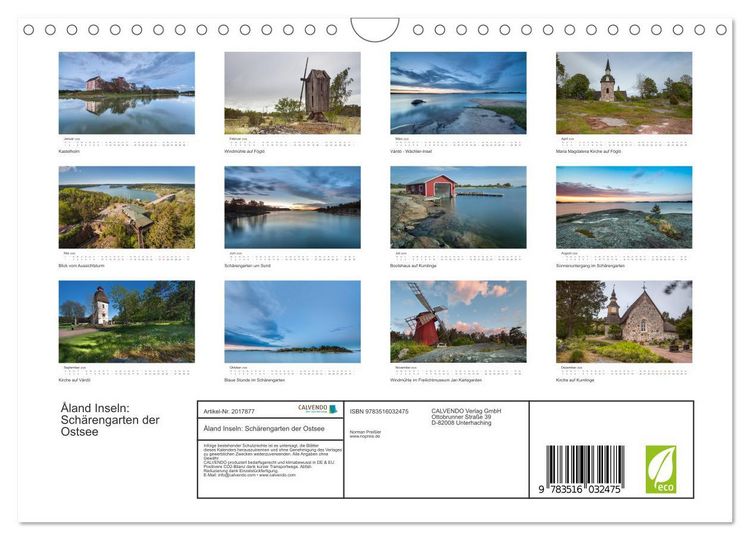 Produktbild: &Aring;land Inseln: Sch&auml;rengarten der Ostsee (Wandkalender 2026 DIN A4 quer), CALVENDO Monatskalender