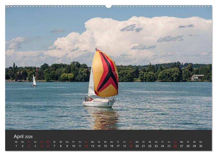 Produktbild: Segelboote auf dem Bodensee (hochwertiger Premium Wandkalender 2026 DIN A2 quer), Kunstdruck in Hochglanz