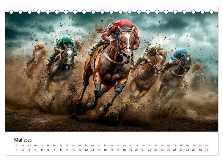 Produktbild: Pferderennen (Tischkalender 2026 DIN A5 quer), CALVENDO Monatskalender