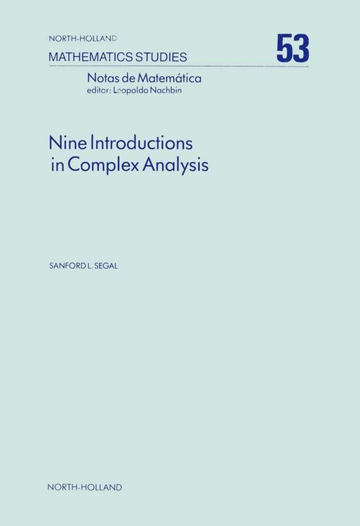 Produktbild: Nine Introductions in Complex Analysis