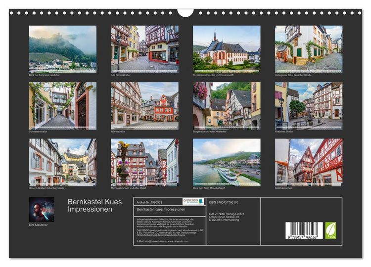 Produktbild: Bernkastel Kues Impressionen (Wandkalender 2026 DIN A3 quer), CALVENDO Monatskalender