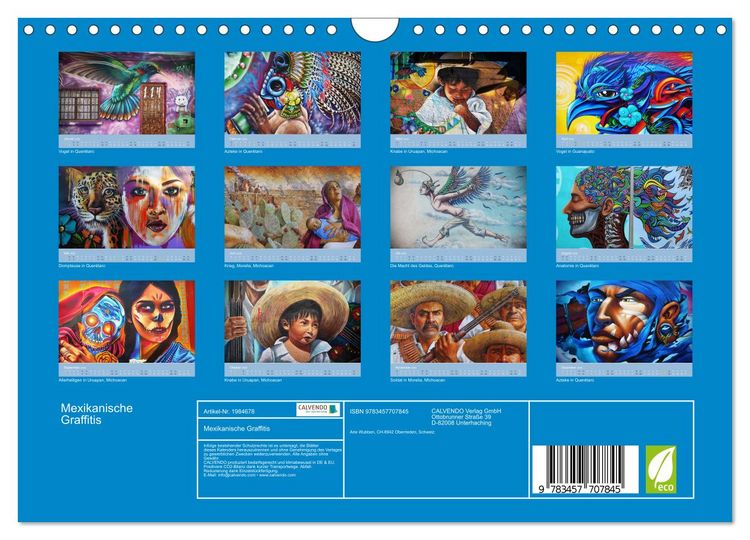 Produktbild: Mexikanische Graffitis (Wandkalender 2026 DIN A4 quer), CALVENDO Monatskalender