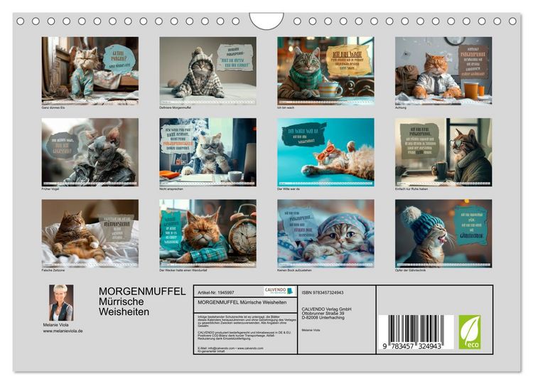 Produktbild: MORGENMUFFEL M&uuml;rrische Weisheiten (Wandkalender 2026 DIN A4 quer), CALVENDO Monatskalender