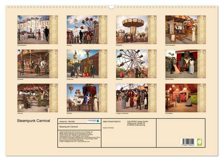 Produktbild: Steampunk Carnival (Wandkalender 2026 DIN A2 quer), CALVENDO Monatskalender