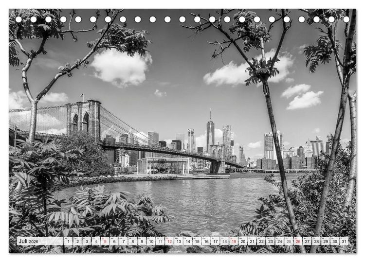Produktbild: BROOKLYN BRIDGE Das Wahrzeichen von New York City (Tischkalender 2026 DIN A5 quer), CALVENDO Monatskalender