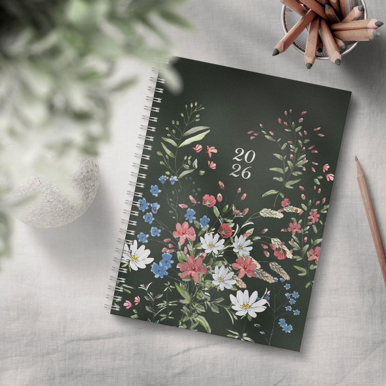 Agenda Hebdomadaire 2026 Burde Senator A5 - Couverture Rigide, Spirale, Pages Fleur - Pour Étudiants, Professionnels - 3