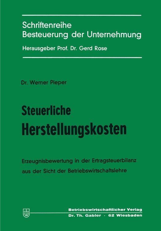 Produktbild: Steuerliche Herstellungskosten