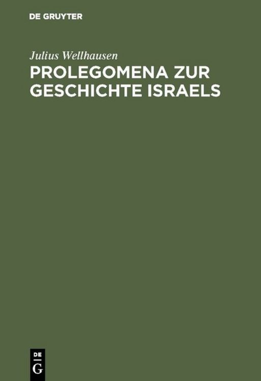 Produktbild: Prolegomena zur Geschichte Israels