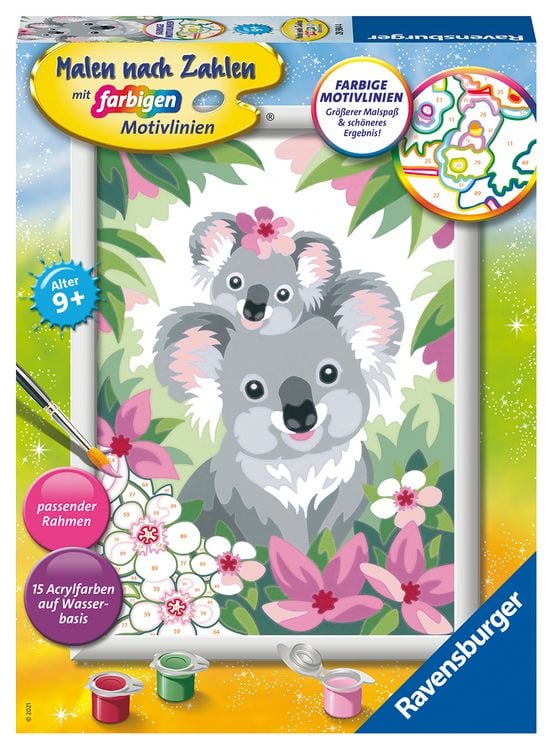 Produktbild: CreArt, Malen nach Zahlen Kinder - S&uuml;&szlig;e Koalas