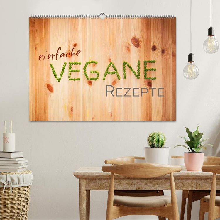 Produktbild: Einfache vegane Rezepte (Wandkalender 2026 DIN A2 quer), CALVENDO Monatskalender