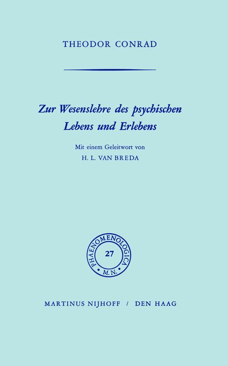 Produktbild: Zur Wesenlehre des psychischen Lebens und Erlebens