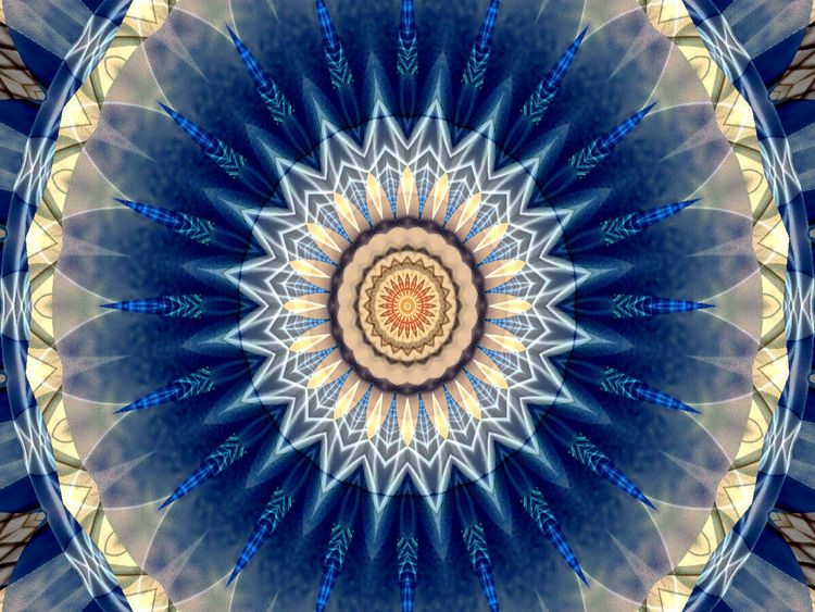 Produktbild: CALVENDO Puzzle Mandala blau | 1000 Teile Lege-Gr&ouml;&szlig;e 64 &times; 48 cm Foto-Puzzle f&uuml;r gl&uuml;ckliche Stunden