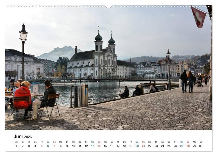 Produktbild: Unterwegs in Luzern (hochwertiger Premium Wandkalender 2026 DIN A2 quer), Kunstdruck in Hochglanz