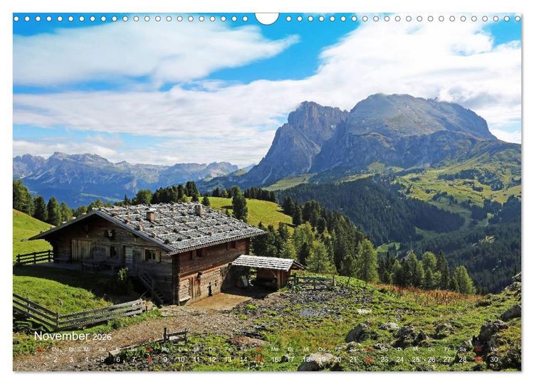 Produktbild: Urlaub auf der Seiser Alm (Wandkalender 2026 DIN A3 quer), CALVENDO Monatskalender