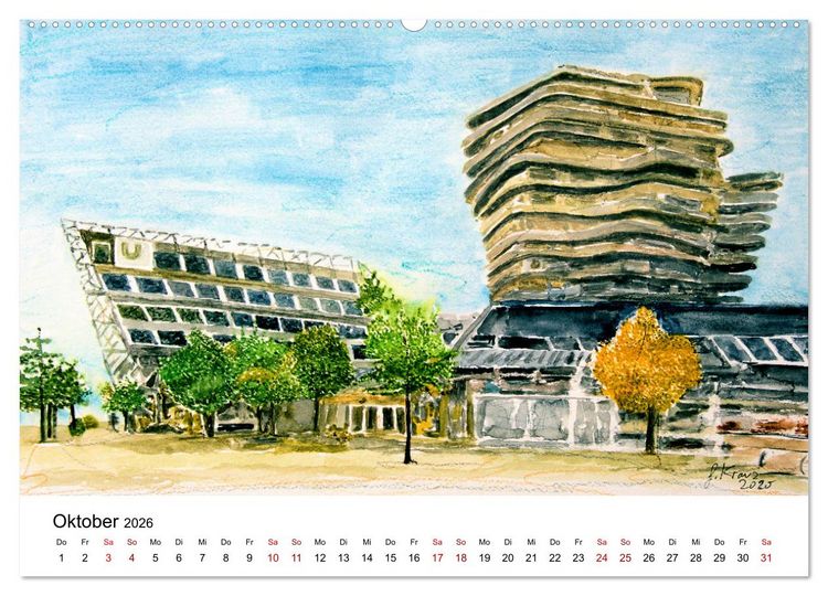 Produktbild: Hamburg in stillen Aquarellen (Wandkalender 2026 DIN A2 quer), CALVENDO Monatskalender
