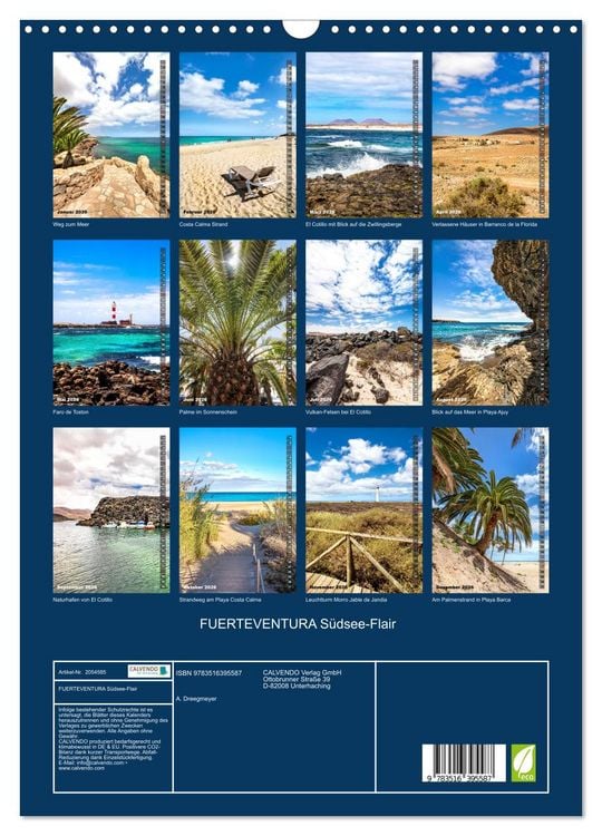 Produktbild: FUERTEVENTURA S&uuml;dsee-Flair (Wandkalender 2026 DIN A3 hoch), CALVENDO Monatskalender