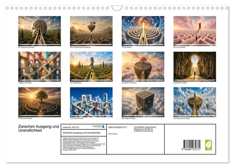 Produktbild: Zwischen Ausgang und Unendlichkeit (Wandkalender 2027 DIN A3 quer), CALVENDO Monatskalender