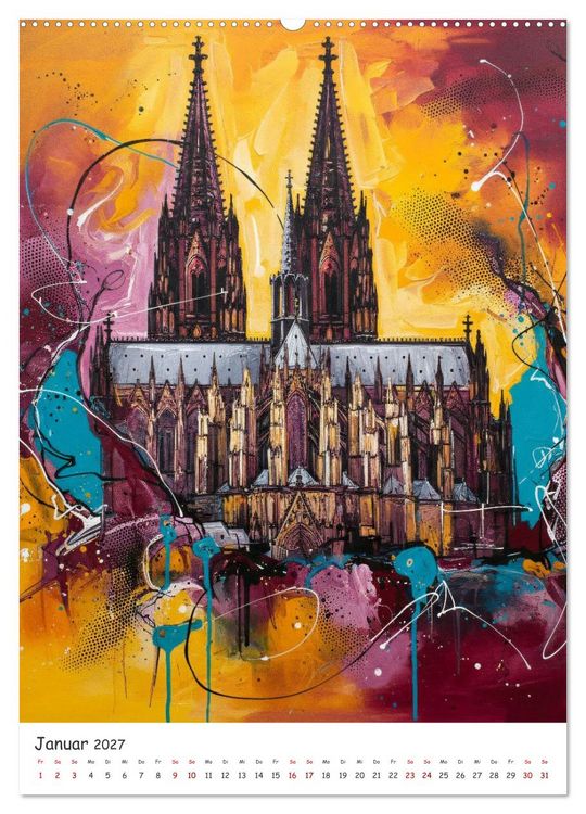 Produktbild: K&ouml;lner Dom-Impressionen: Eine k&uuml;nstlerische Reise (Wandkalender 2027 DIN A2 hoch), CALVENDO Monatskalender