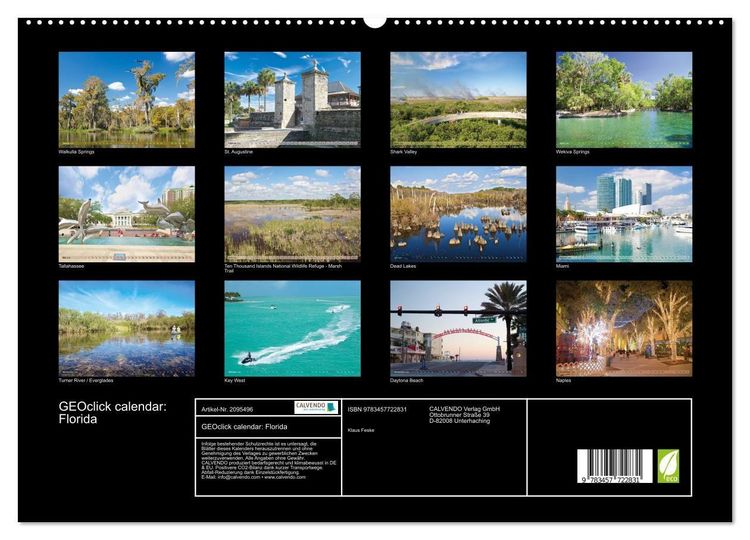 Produktbild: GEOclick calendar: Florida (hochwertiger Premium Wandkalender 2026 DIN A2 quer), Kunstdruck in Hochglanz