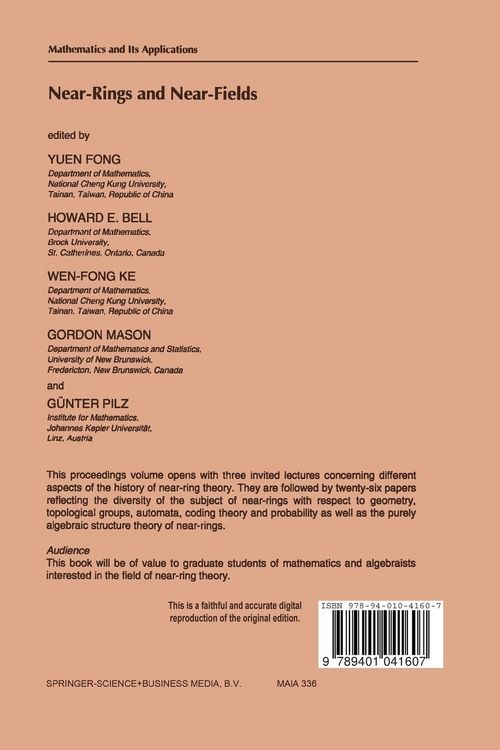 Produktbild: Near-Rings and Near-Fields
