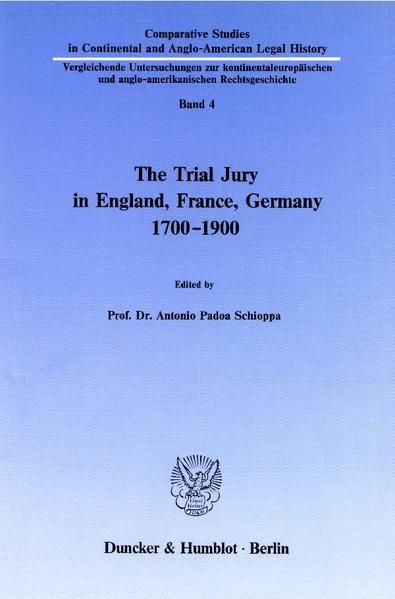 Produktbild: The Trial Jury in England, France, Germany 1700&ndash;1900.