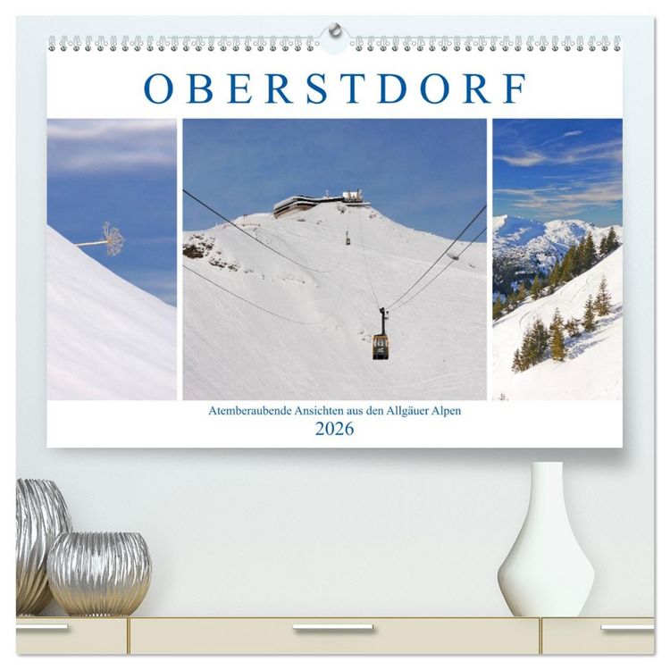Produktbild: Oberstdorf. Atemberaubende Ansichten aus den Allg&auml;uer Alpen (hochwertiger Premium Wandkalender 2026 DIN A2 quer), Kunstdruck in Hochglanz
