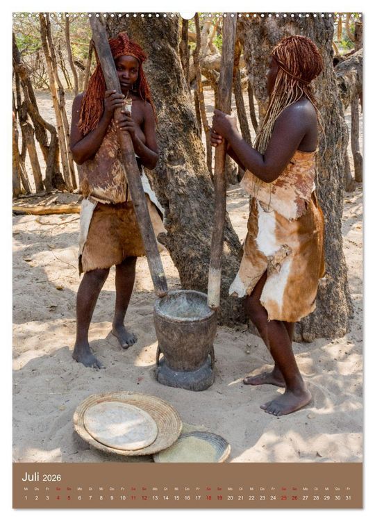 Produktbild: Beim Mbunza Volk - Namibia (Wandkalender 2026 DIN A2 hoch), CALVENDO Monatskalender