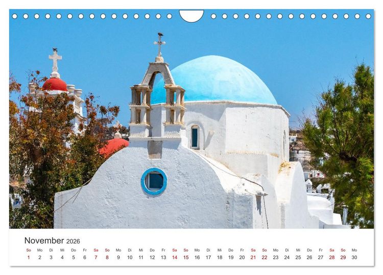 Produktbild: Stadt Mykonos - Impressionen (Wandkalender 2026 DIN A4 quer), CALVENDO Monatskalender