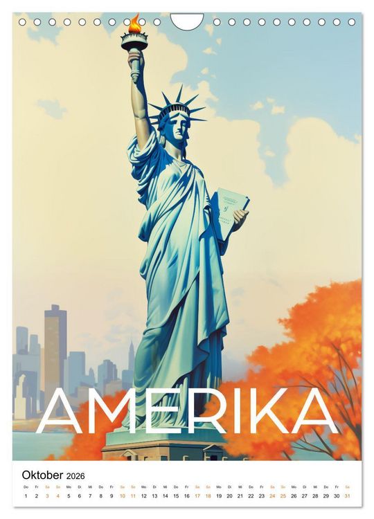 Produktbild: Reise in die 50er Jahre. Vintage Travel Poster. (Wandkalender 2026 DIN A4 hoch), CALVENDO Monatskalender