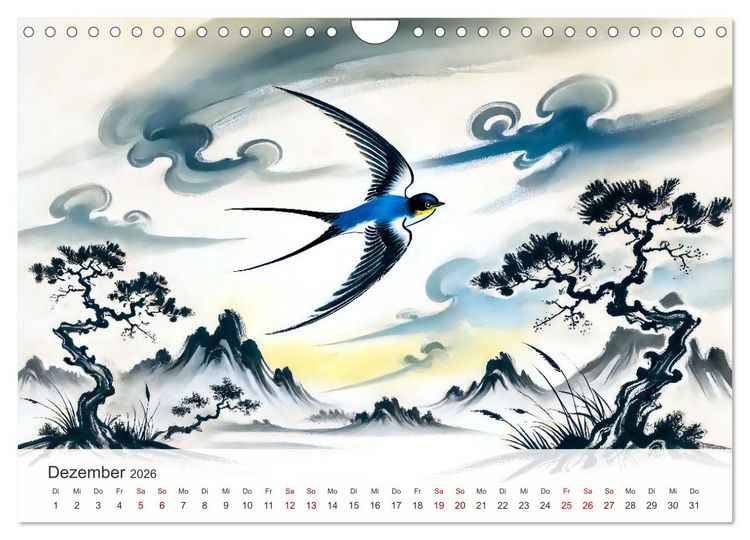 Produktbild: Das Leben der Schwalben - Getragen von Wind und Freiheit (Wandkalender 2026 DIN A4 quer), CALVENDO Monatskalender