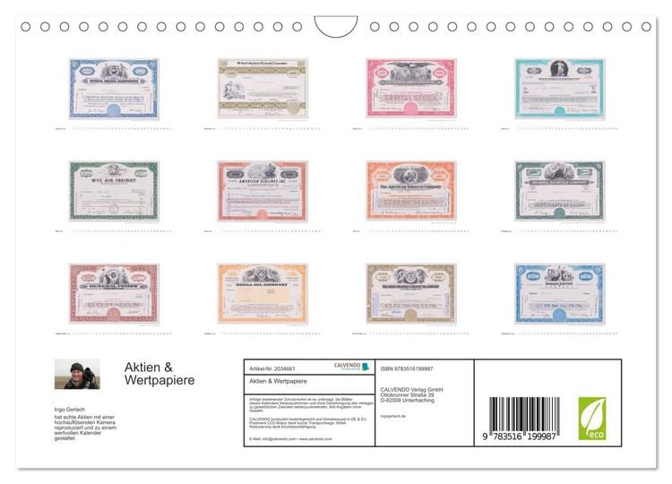Produktbild: Aktien & Wertpapiere (Wandkalender 2026 DIN A4 quer), CALVENDO Monatskalender