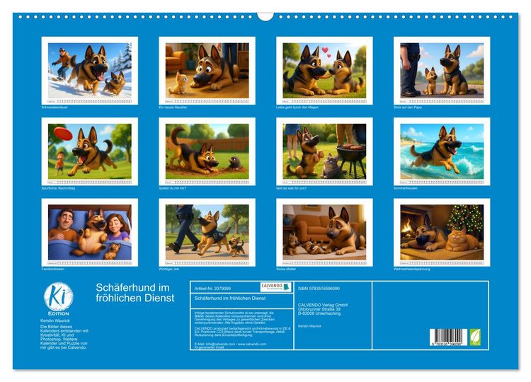 Produktbild: Sch&auml;ferhund im fr&ouml;hlichen Dienst (Wandkalender 2026 DIN A2 quer), CALVENDO Monatskalender