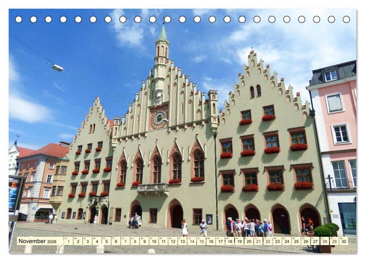 Produktbild: Unterwegs in Landshut (Tischkalender 2026 DIN A5 quer), CALVENDO Monatskalender