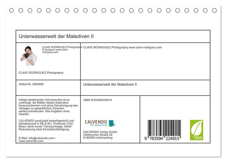 Produktbild: Unterwasserwelt der Malediven II (Tischkalender 2027 DIN A5 quer), CALVENDO Monatskalender