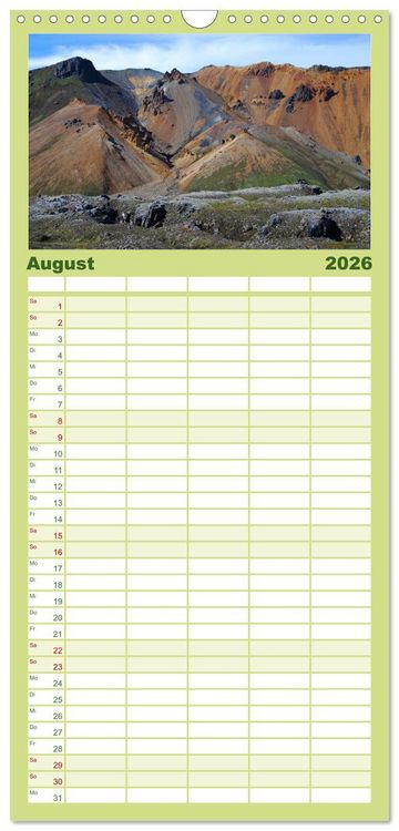Produktbild: Familienplaner 2026 - Das ist ISLAND mit 5 Spalten (Wandkalender, 21 x 45 cm) CALVENDO