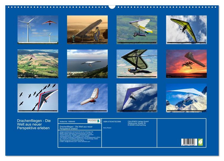 Produktbild: Drachenfliegen - Die Welt aus neuer Perspektive erleben (Wandkalender 2026 DIN A2 quer), CALVENDO Monatskalender