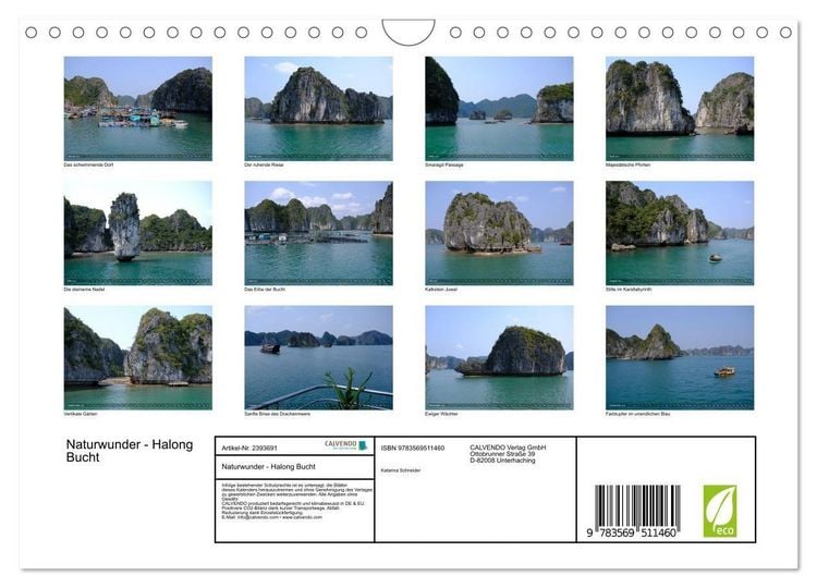 Produktbild: Naturwunder - Halong Bucht (Wandkalender 2027 DIN A4 quer), CALVENDO Monatskalender