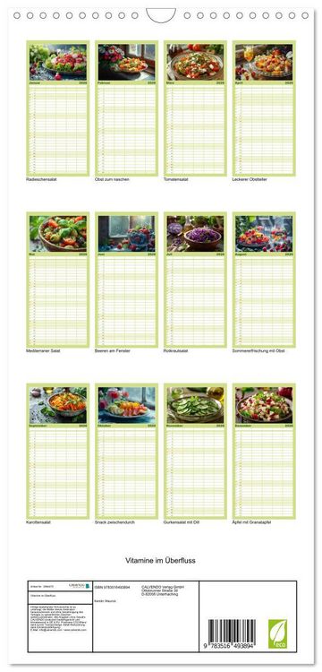 Produktbild: Familienplaner 2026 - Vitamine im &Uuml;berfluss mit 5 Spalten (Wandkalender, 21 x 45 cm) CALVENDO