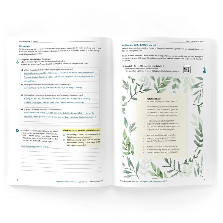 Produktbild: Sicher in Textbeschreibung Lyrik &ndash; Baden-W&uuml;rttemberg &ndash; Trainingsheft