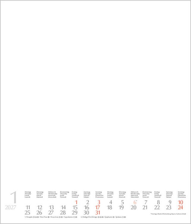 Produktbild: Foto-Malen-Basteln Bastelkalender wei&szlig; gro&szlig; 2027