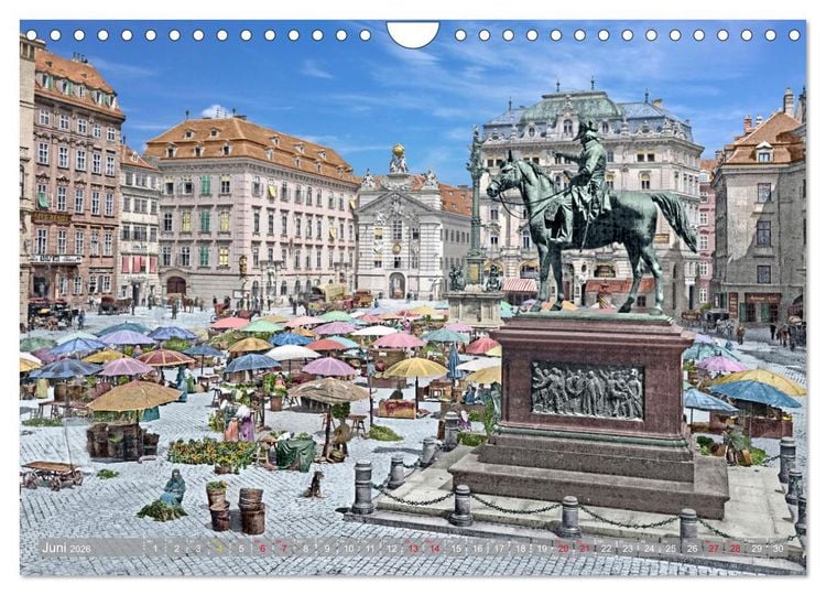 Produktbild: Wien um das Jahr 1900 - Fotos neu restauriert und koloriert (Wandkalender 2026 DIN A4 quer), CALVENDO Monatskalender