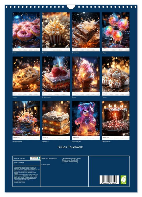 Produktbild: S&uuml;&szlig;es Feuerwerk (Wandkalender 2026 DIN A3 hoch), CALVENDO Monatskalender