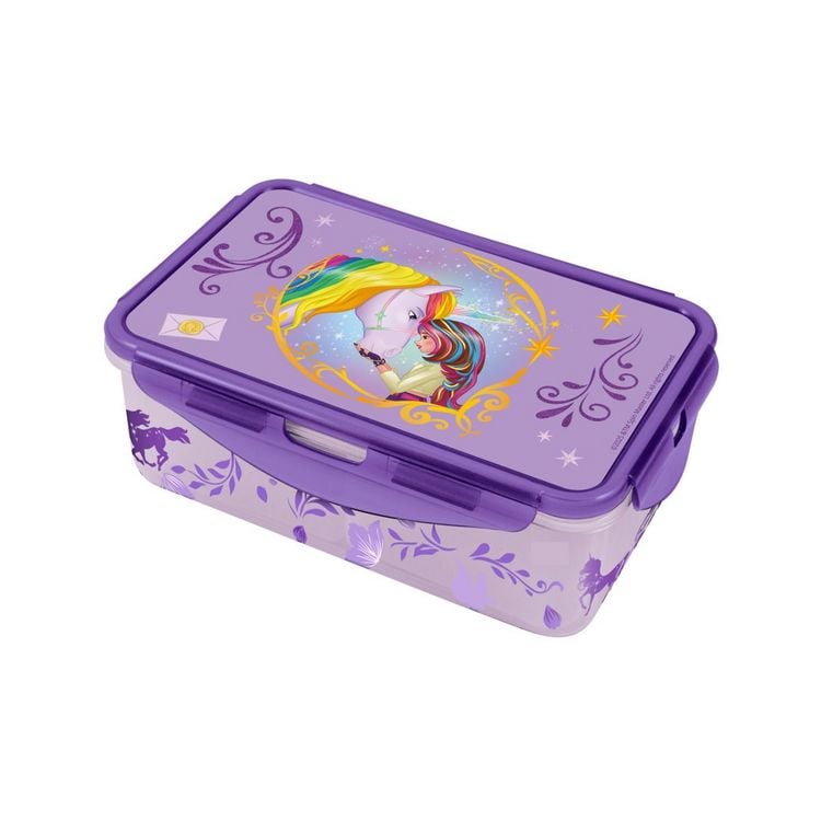 Unicorn Academy Brotdose Lunch To Go mit 2 Einsätzen lila/regenbogen 1000 ml Kunststoff kaufen