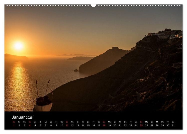 Produktbild: Santorin Trauminsel (hochwertiger Premium Wandkalender 2026 DIN A2 quer), Kunstdruck in Hochglanz
