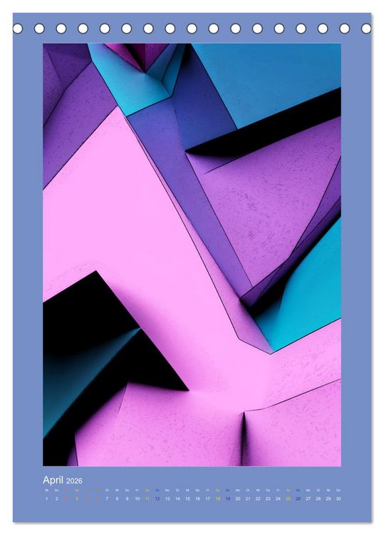 Produktbild: WALL ART Geometrische Konzeptkunst (Tischkalender 2026 DIN A5 hoch), CALVENDO Monatskalender
