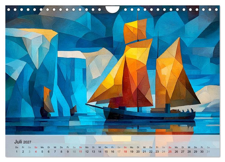 Produktbild: Nordlicht in Facetten. Die Arktis in geometrischer Bildsprache (Wandkalender 2027 DIN A4 quer), CALVENDO Monatskalender