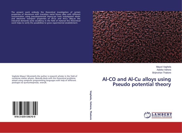 Produktbild: Al-CO and Al-Cu alloys using Pseudo potential theory