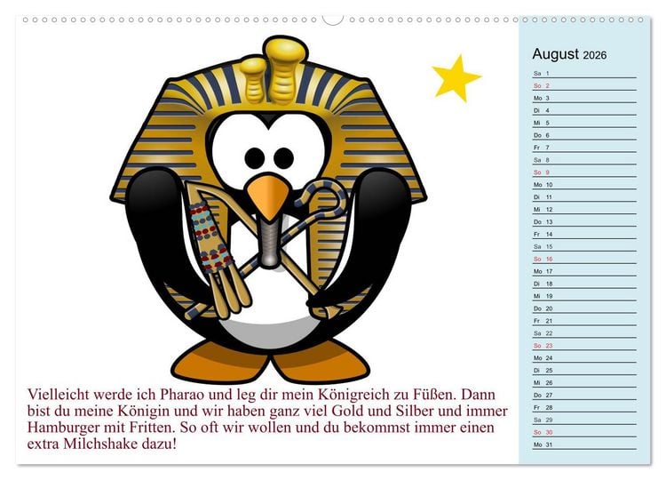 Produktbild: Pinguin-Elfe (Wandkalender 2026 DIN A2 quer), CALVENDO Monatskalender